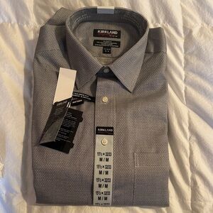 Kirkland Signature Men's Black and White Dress Shirt